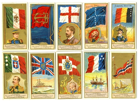 1880s N17 Allen & Ginter "Naval Flags" Complete Set (50)
